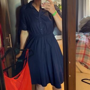 Short sleeve navy dress
